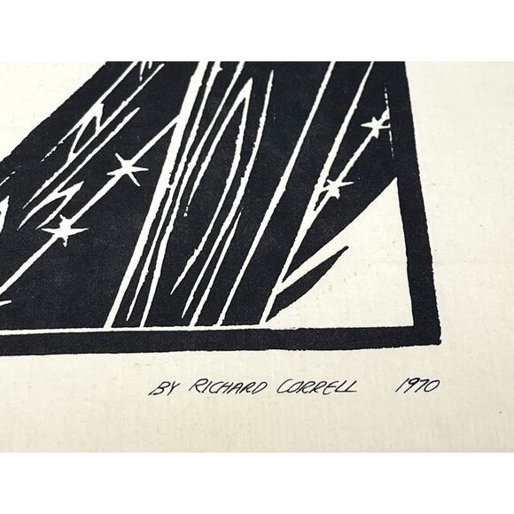 Richard Correll VINEYARD MARCH 1970 Art Print 22.5x17.5" Black White USA Flag - Picture 5 of 6
